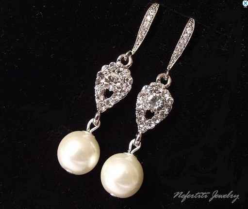 Pearl earrings, too...blingy?