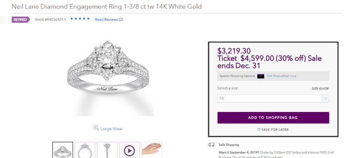 Is it ok to ask you for how many  ct’s is your engagement ring? And for the price and brand? 3