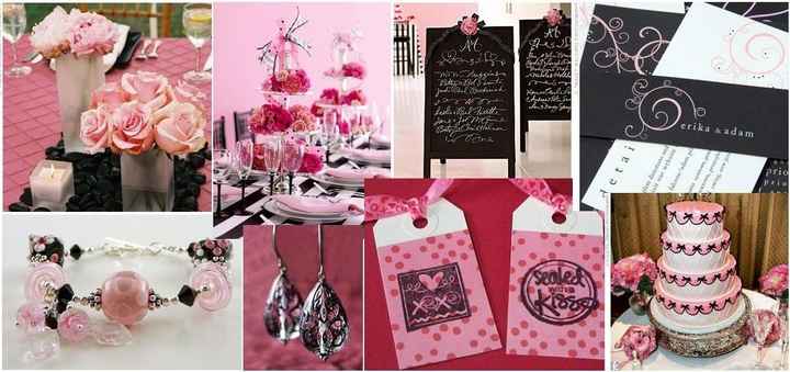 Pink and Black wedding