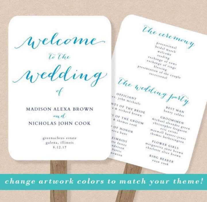 Wedding programs - 1
