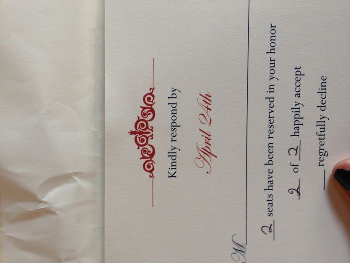 Too funny- my very first RSVP