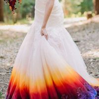 The dress and David's Bridal/ Wedding dress dip dye.