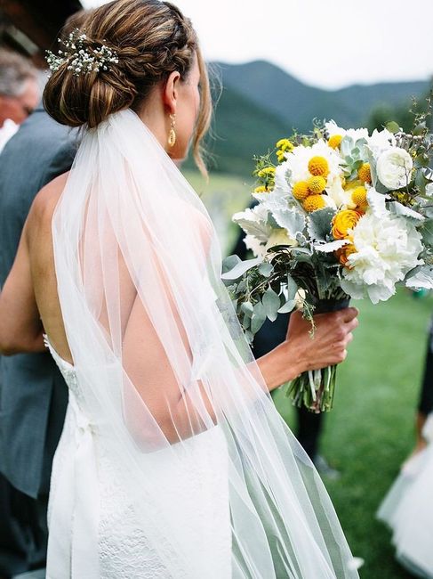 Veil above or below the updo? 2