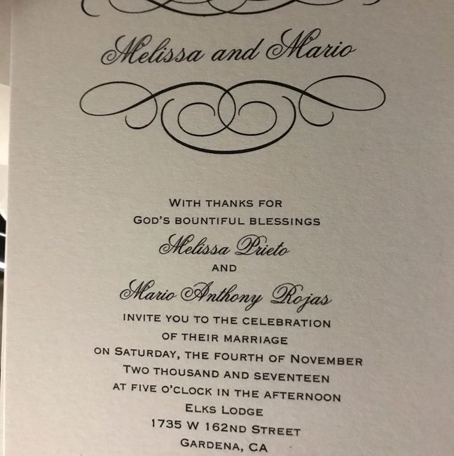 Invitation wording