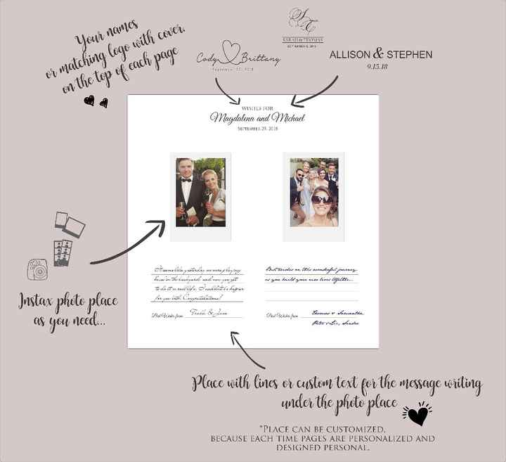 Custom personalized pages for guest book
