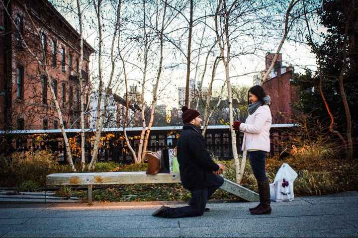 Post a photo of your fiance proposing!