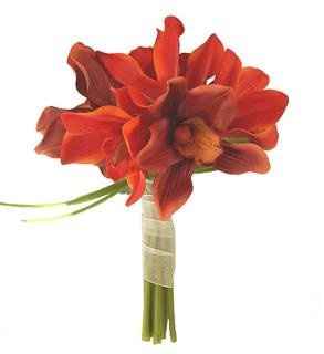 dress and flower bouquet colors