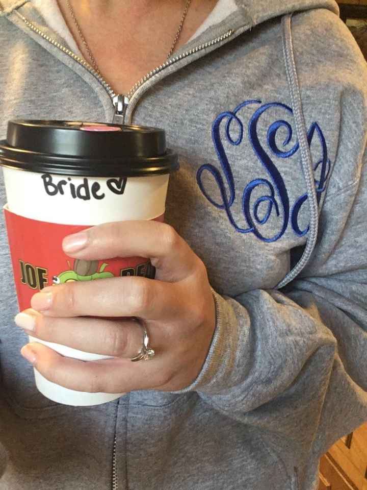 My cousin (and BM) brought me coffee from my favorite local shop - and the hoodie with my new monogr