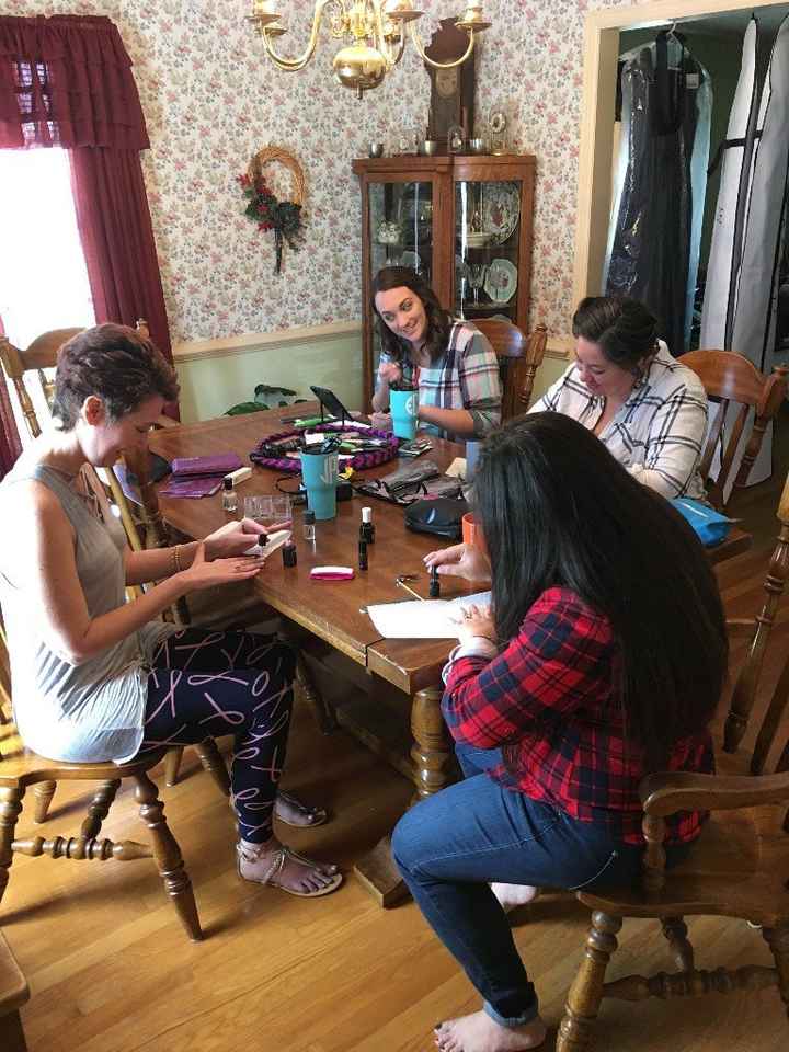 Some of my ladies getting ready at my parents house while others did their hair in a different room