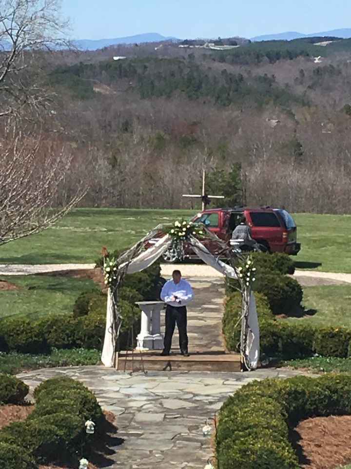 My dad texted me to look outside at the flower arrangements.. by the time I got the message, I found