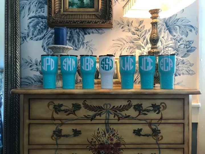 The one "matching" gift I got all my girls - monogrammed tumblers! Especially exciting for my cousin