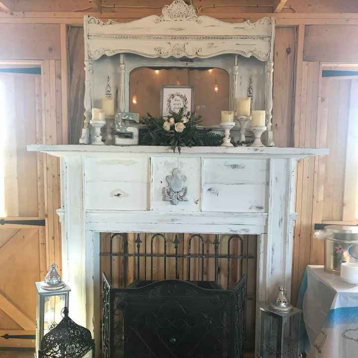 The reception was held in a barn beyond the backyard garden space