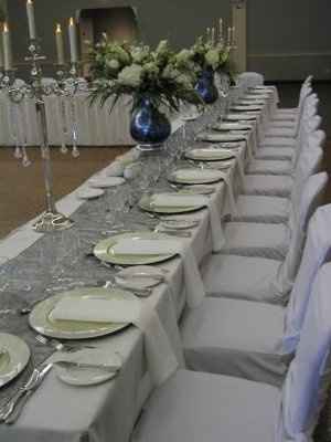 Food is served buffet style, so what do you put at the table setting?