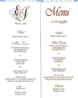 Menu Cards - HONEST opinions requested - *UPDATED* w/new pic on bottom of first page