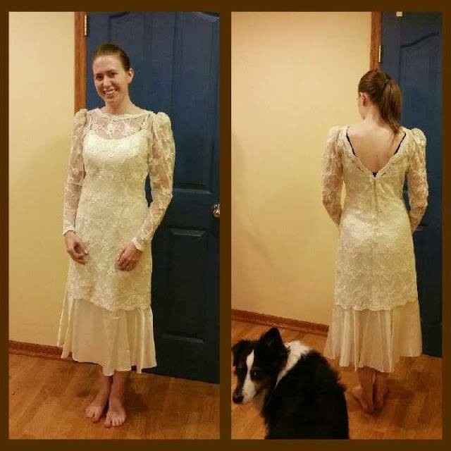 Wore my mom's altered wedding dress to my shower!