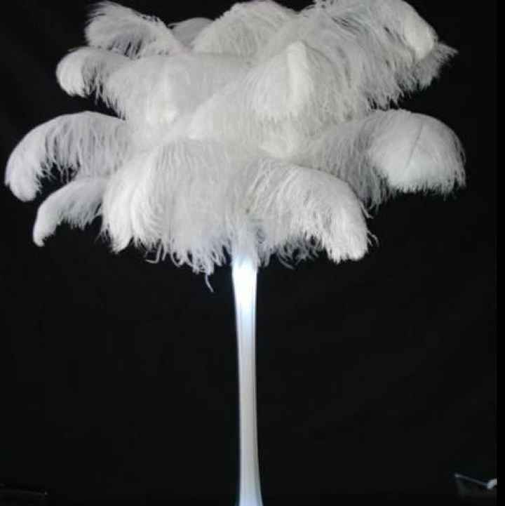 DIY ostrich feather centerpieces
