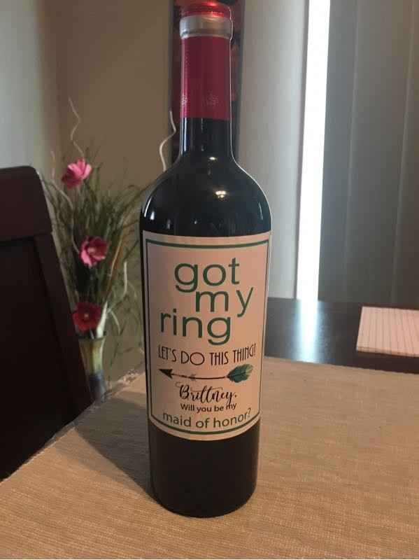 Popping the question for maid of honor and bridesmaids