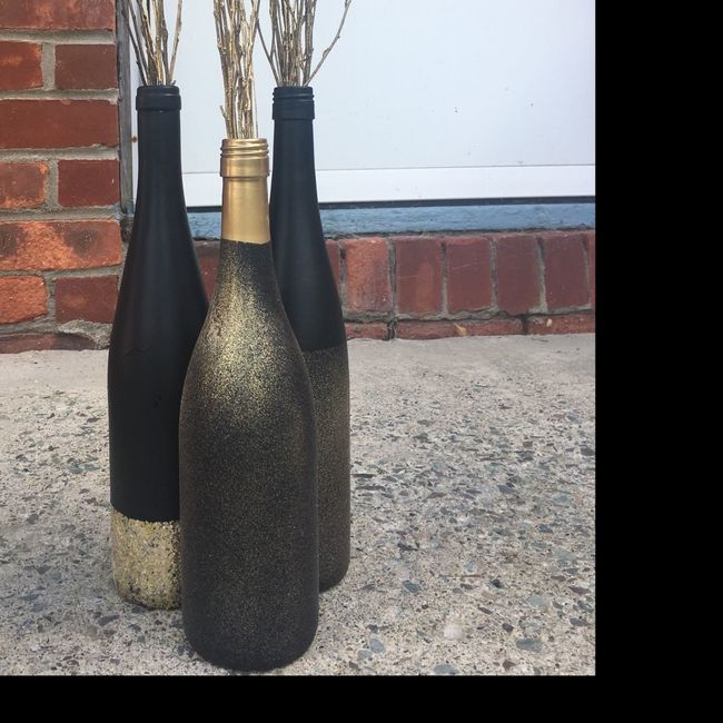 Wine bottle centerpieces!