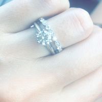Ladies let see your round engagement rings and wedding bands!!!! - 1