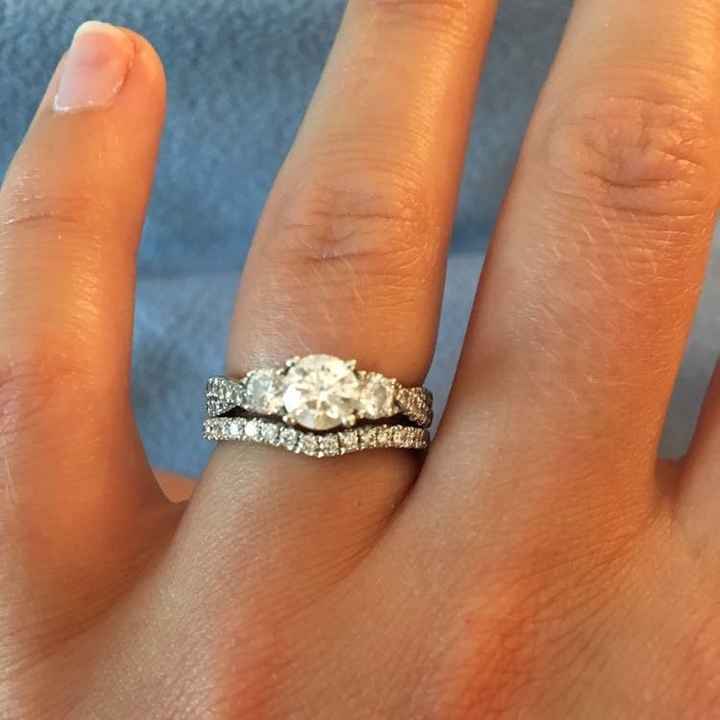 Three stone E-ring? Let's see your wedding band!