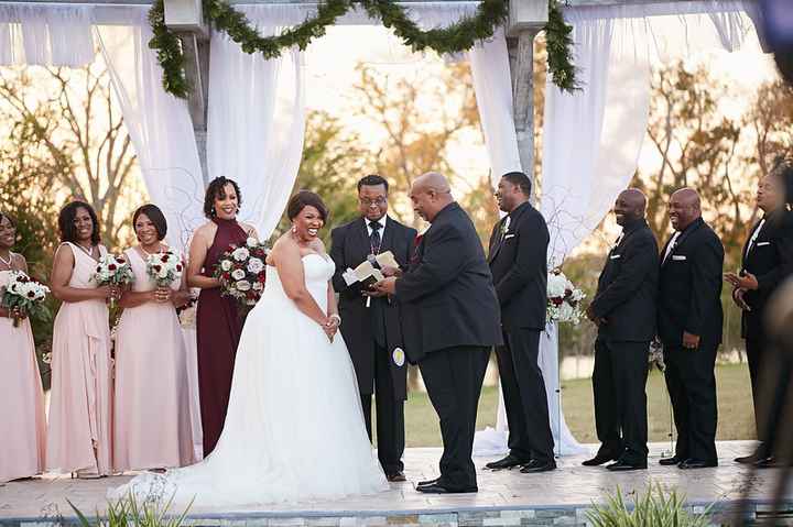 Time for vows!  As usual - he makes me laugh!