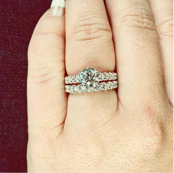 Rings! With a sneek peek of the wedding band with the engagement ring