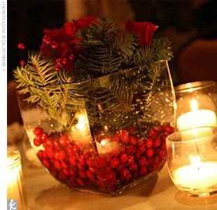 Christmas Theme Wedding Centerpieces