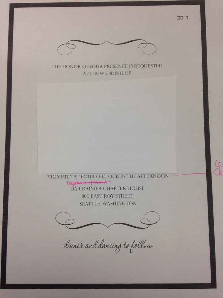 Hopefully the last invitation question I have