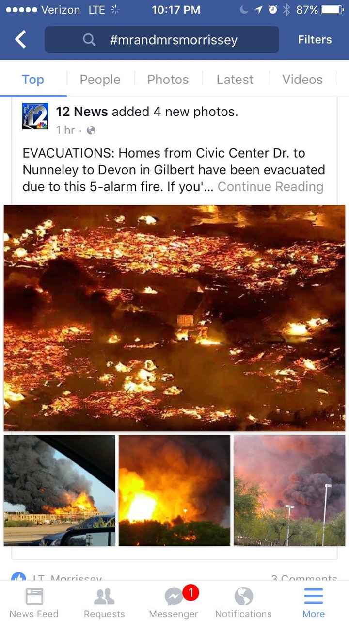 When there's a five alarm fire next to your venue on your wedding day