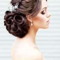 Hair up or down for my strapless wedding dress girls - 1