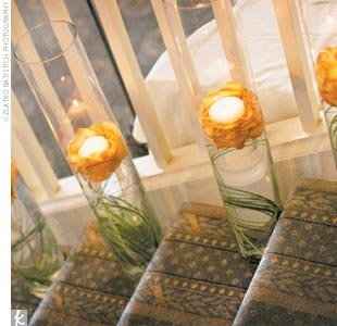 Aisle Decor...white folding chairs and ampitheater setting...any ideas would be helpful.