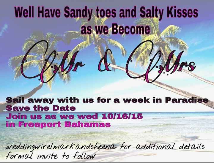 Destination Save the Date wording. HELP!