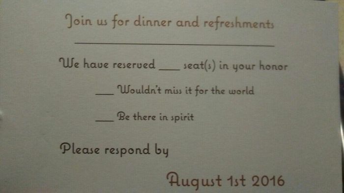 Rsvp question?