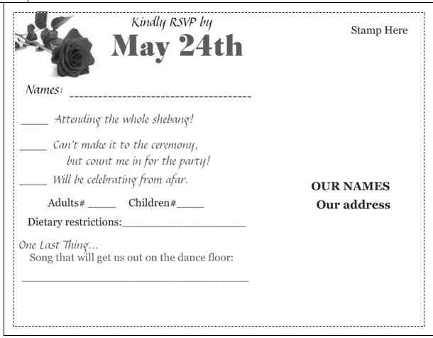 Drafts of RSVPs done...thoughts/corrections?