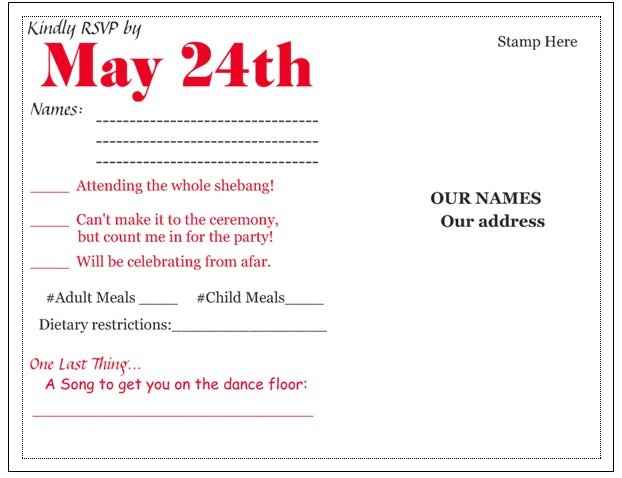 Drafts of RSVPs done...thoughts/corrections?