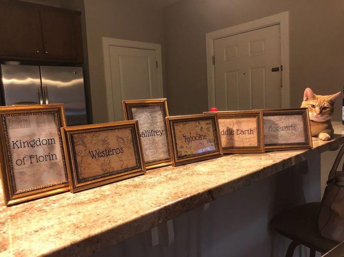 Combined inexpensive escort card/favors? - 2