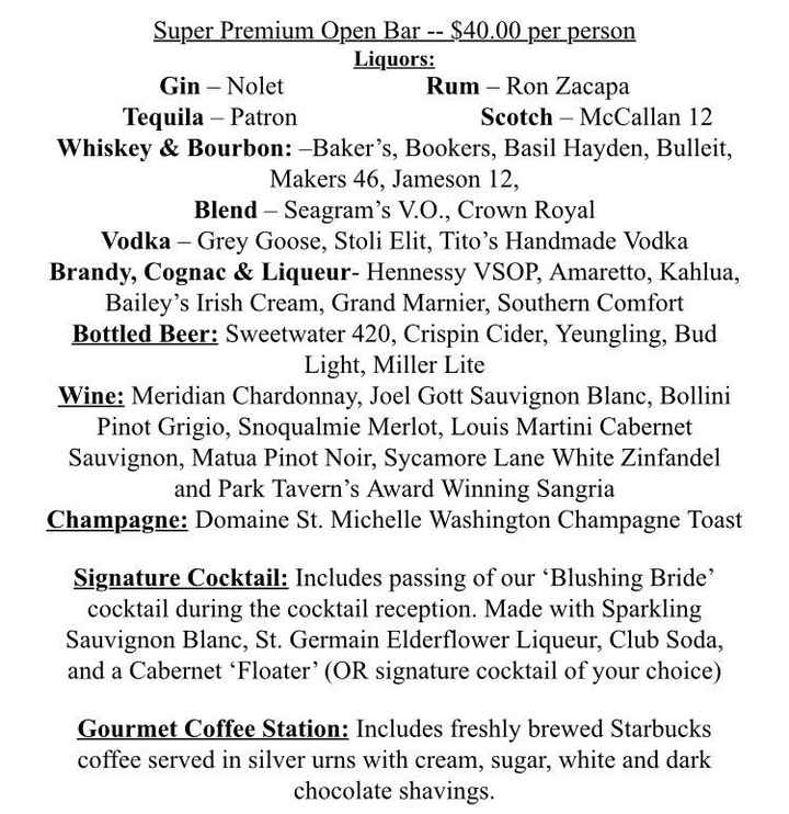 UPDATE: open bar question