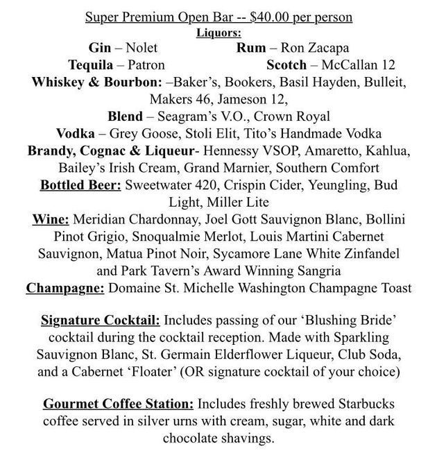 UPDATE: open bar question
