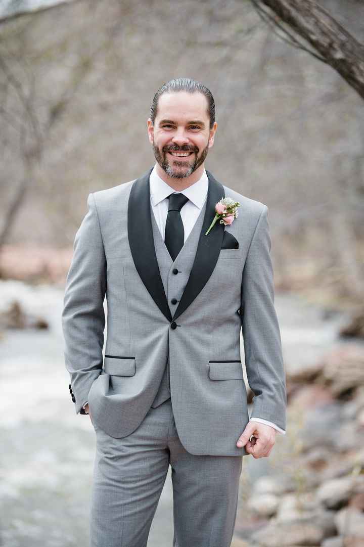 Grey jacket with Black lapel