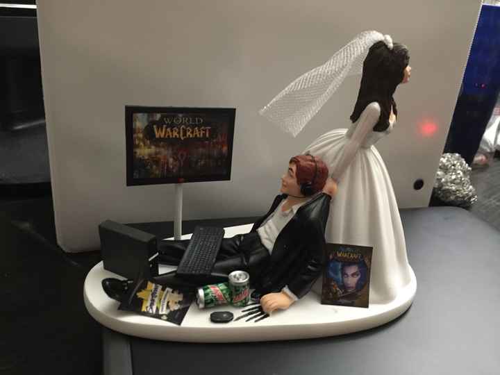 Geeky cake topper love