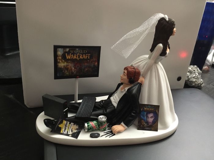 Geeky cake topper love