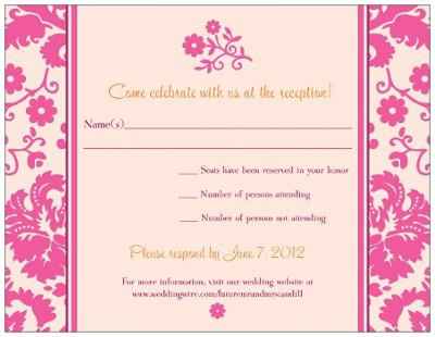 Reception response cards - Does this work?