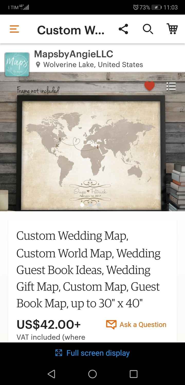 How big of a guestbook map to order? - 1