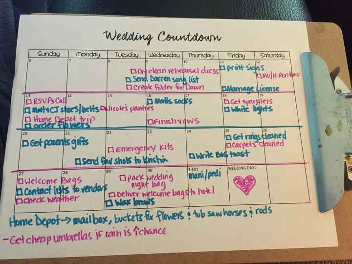 October 2nd-3rd Brides... Home stretch