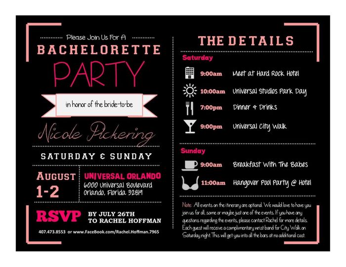 Bachelorette Party Invitations