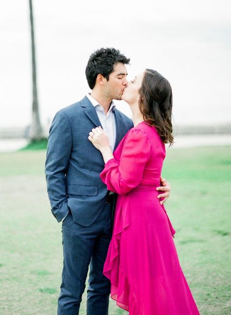 Wearing this dress for my engagement photos coming up! What color shirt should my fh wear??? - 1