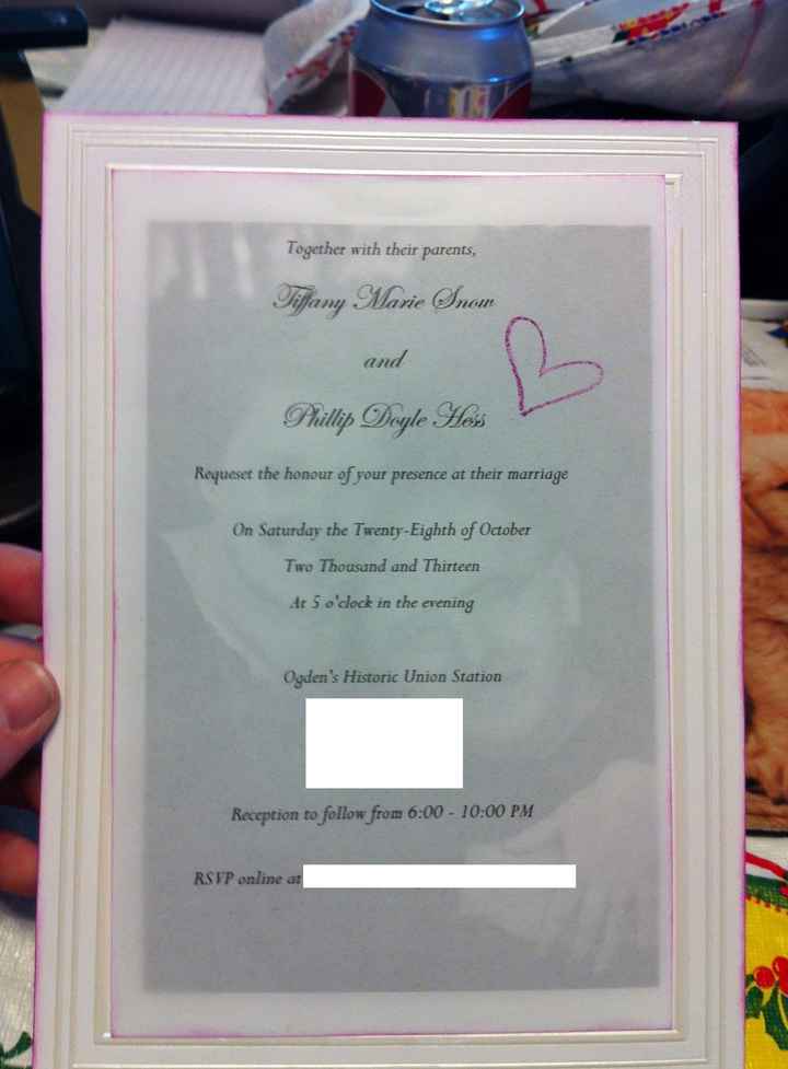 My DIY invitations - pics included