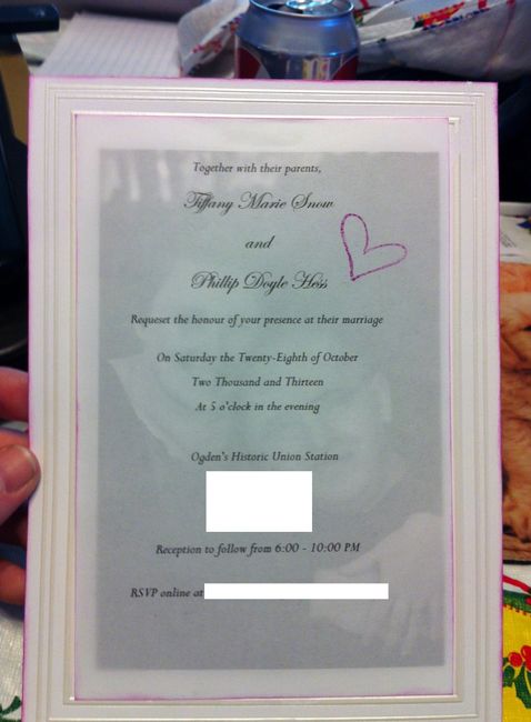 My DIY invitations - pics included