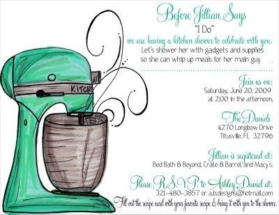 Kitchen themed bridal shower ideas