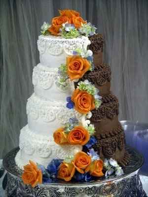 half brides half grooms cake